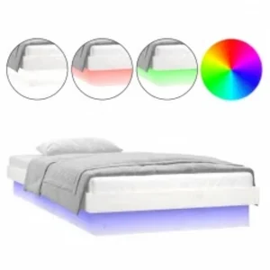 Bedframe LED massief hout 90×200 cm Bedframe LED massief hout 90×200 cm