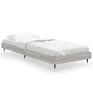 Bedframe bewerkt hout grijs sonoma eikenkleurig 75×190 cm