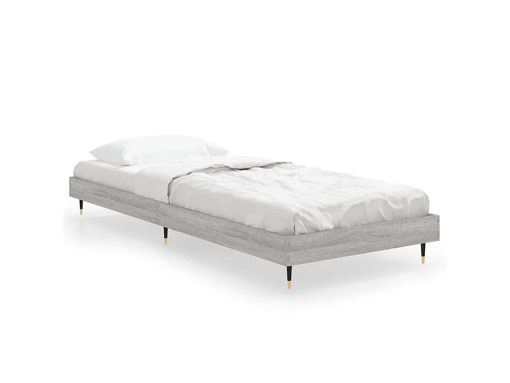 Bedframe bewerkt hout grijs sonoma eikenkleurig 75x190 cm
