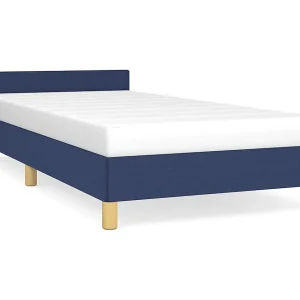 Bedframe met hoofdeinde zonder matras 80×200 cm stof blauw