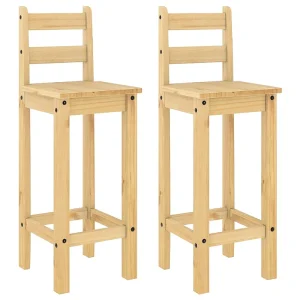 Barstoelen 2 st massief grenenhout Barstoelen 2 st massief grenenhout