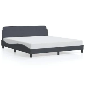 Bedframe "Dover" 180×200 cm fluweel donkergrijs