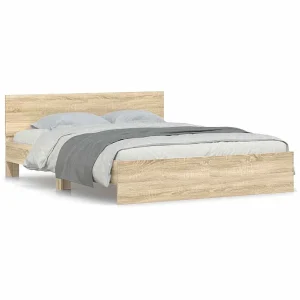 Bedframe met hoofdeinde sonoma eikenkleurig 140×200 cm Bedframe met hoofdeinde sonoma eikenkleurig 140×200 cm