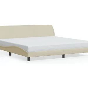 Bedframe "Dover" stof crèmekleurig 200×200 cm Bedframe "Dover" stof crèmekleurig 200×200 cm
