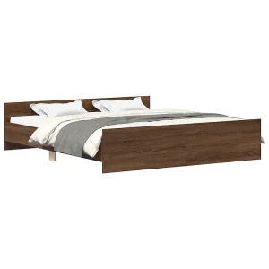 Bedframe hoofd- en voeteneinde bruin eikenkleur 160×200 cm Bedframe hoofd- en voeteneinde bruin eikenkleur 160×200 cm