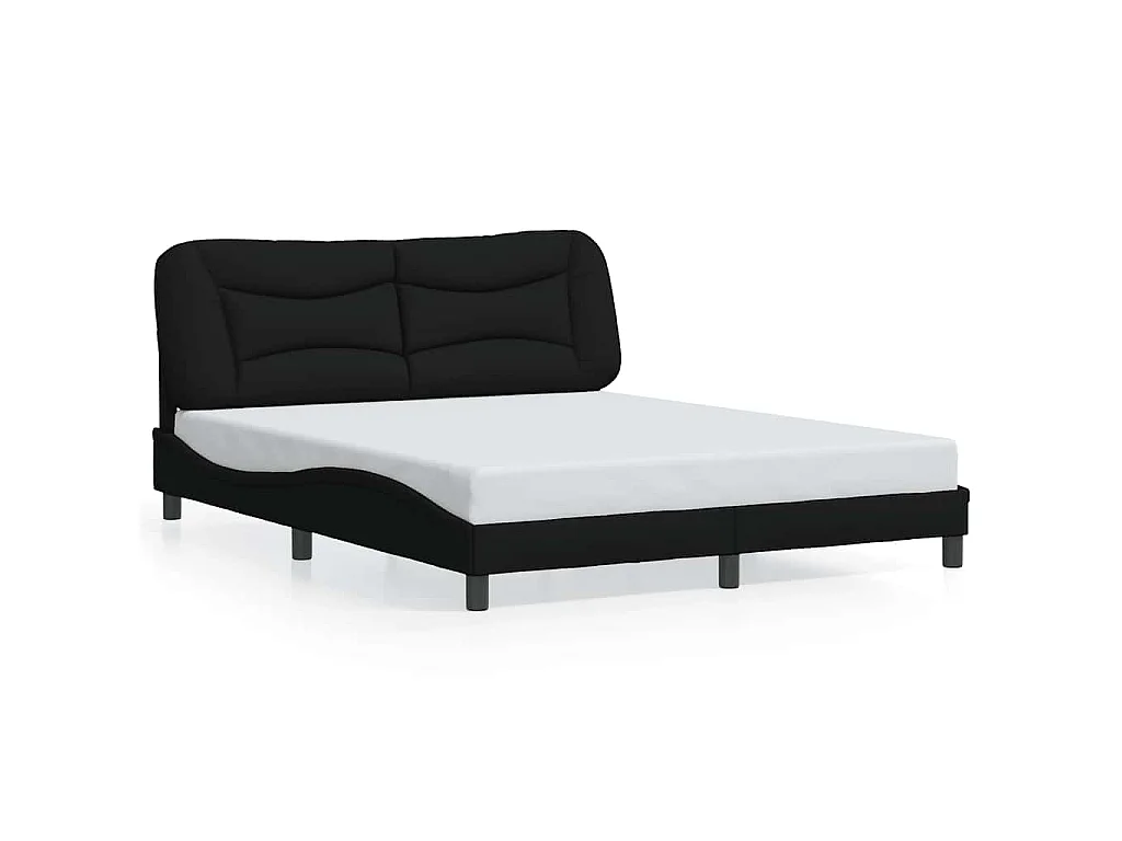 Bedframe zonder matras stof zwart 160x200 cm