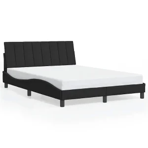 Bedframe zonder matras "Hanko" 140×190 cm fluweel zwart Bedframe zonder matras "Hanko" 140×190 cm fluweel zwart
