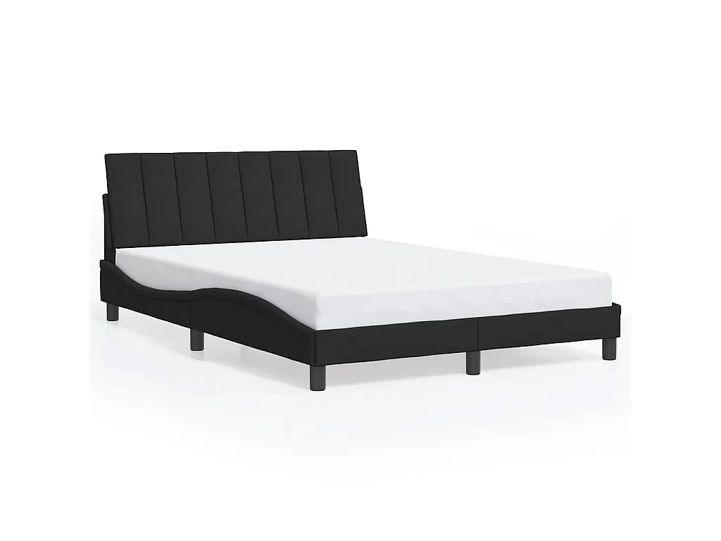 Bedframe zonder matras "Hanko" 140x190 cm fluweel zwart