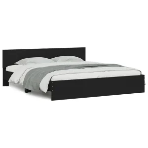 Bedframe met hoofdeinde zwart 160×200 cm Bedframe met hoofdeinde zwart 160×200 cm