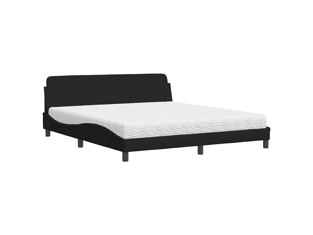 Bed met matras stof zwart 180x200 cm