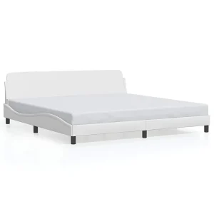 Bedframe "Dover" kunstleer wit 200×200 cm Bedframe "Dover" kunstleer wit 200×200 cm