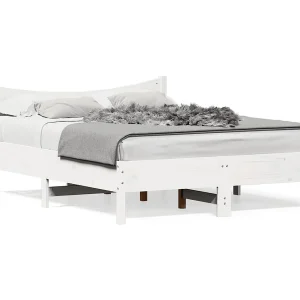 Bedframe zonder matras massief grenenhout wit 140×190 cm Bedframe zonder matras massief grenenhout wit 140×190 cm