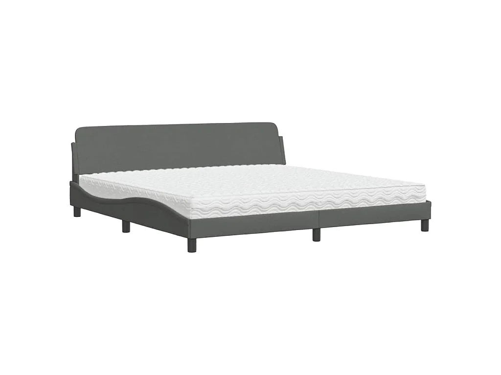 Bed met matras stof donkergrijs 200x200 cm