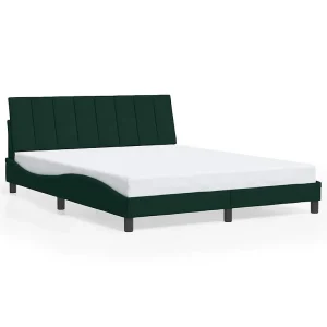 Bedframe zonder matras "Hanko" 160×200 cm fluweel donkergroen Bedframe zonder matras "Hanko" 160×200 cm fluweel donkergroen