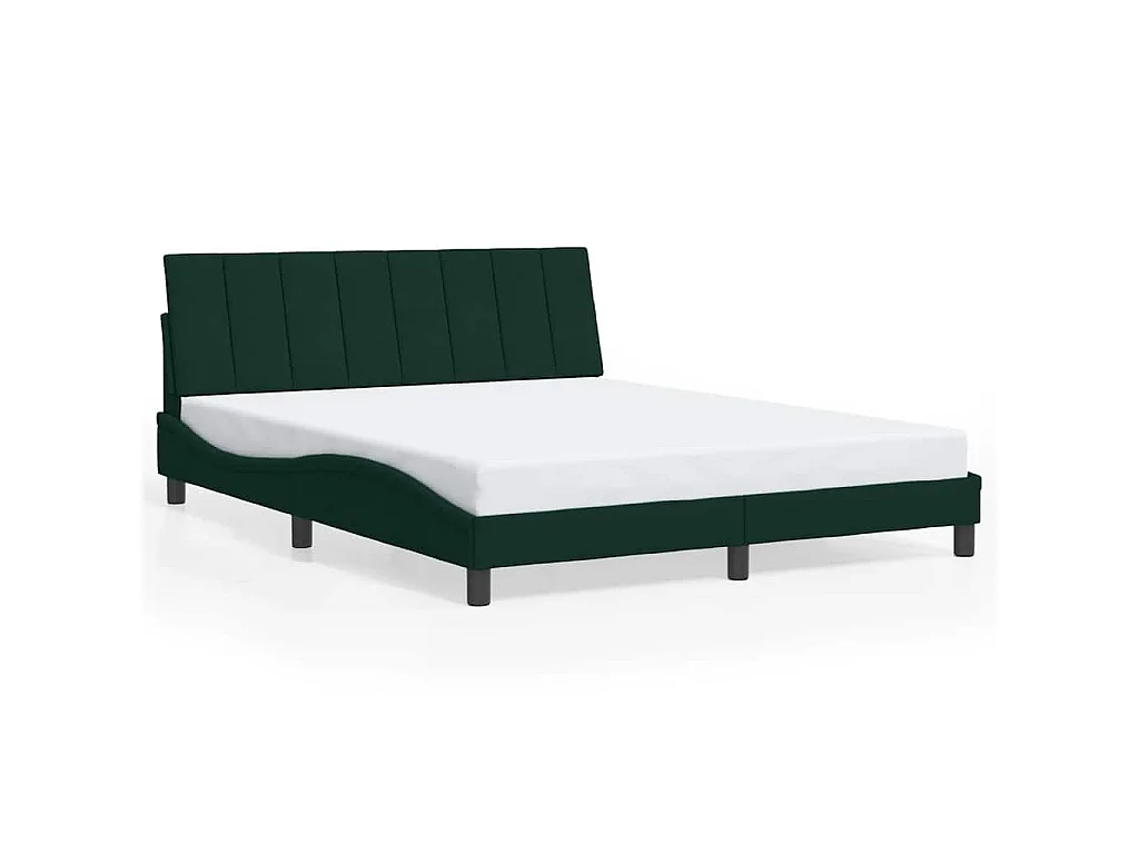 Bedframe zonder matras "Hanko" 160x200 cm fluweel donkergroen