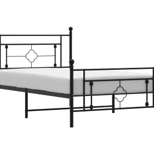 Bedframe met hoofd- en voeteneinde metaal zwart 107×203 cm Bedframe met hoofd- en voeteneinde metaal zwart 107×203 cm