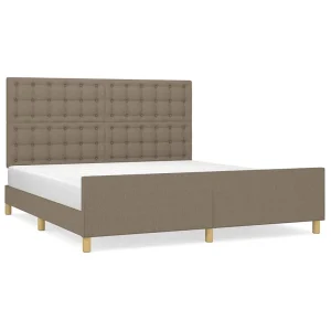 Bedframe zonder matras stof taupe 160×200 cm Bedframe zonder matras stof taupe 160×200 cm