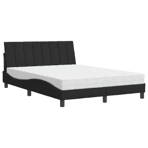 Bed met matras "Hanko" fluweel zwart 120×200 cm