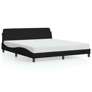 Bedframe zonder matras stof zwart 180×200 cm Bedframe zonder matras stof zwart 180×200 cm