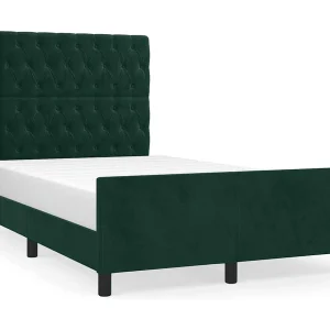 Bedframe zonder matras 120×190 cm fluweel donkergroen Bedframe zonder matras 120×190 cm fluweel donkergroen