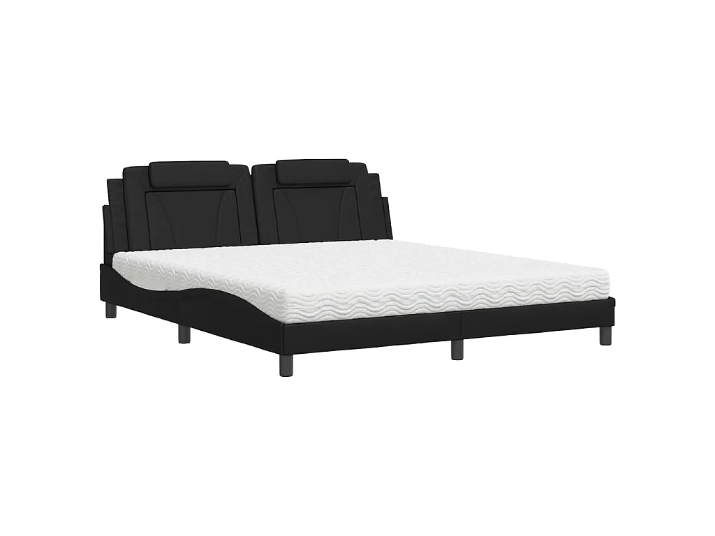 Bed met matras kunstleer zwart 180x200 cm
