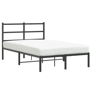 Bedframe met hoofdbord metaal zwart 120×190 cm Bedframe met hoofdbord metaal zwart 120×190 cm