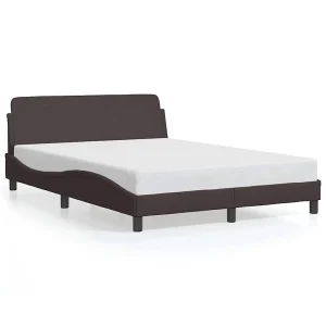 Bedframe zonder matras stof donkerbruin 140×190 cm Bedframe zonder matras stof donkerbruin 140×190 cm