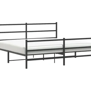 Bedframe met hoofd- en voeteneinde metaal zwart 183×213 cm