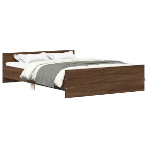 Bedframe hoofd- en voeteneinde bruin eikenkleur 120×200 cm Bedframe hoofd- en voeteneinde bruin eikenkleur 120×200 cm