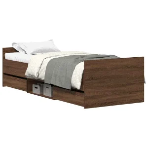Bedframe hoofd- en voeteneinde bruin eikenkleur 100×200 cm Bedframe hoofd- en voeteneinde bruin eikenkleur 100×200 cm