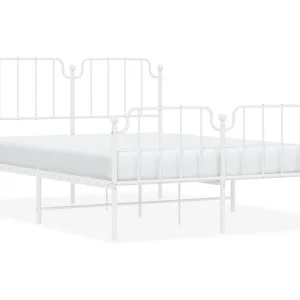 Bedframe met hoofd- en voeteneinde metaal wit 140×190 cm Bedframe met hoofd- en voeteneinde metaal wit 140×190 cm