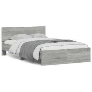 Bedframe met hoofdeinde grijs sonoma eikenkleurig 120×190 cm