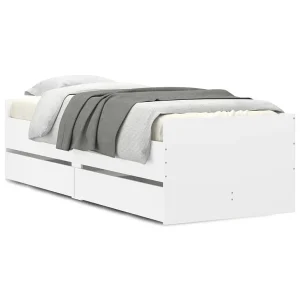 Bedframe met lades wit 90×200 cm Bedframe met lades wit 90×200 cm