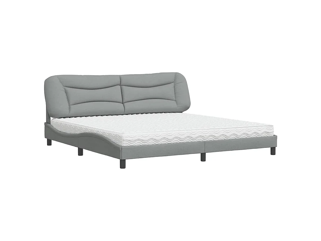 Bed met matras stof lichtgrijs 200x200 cm