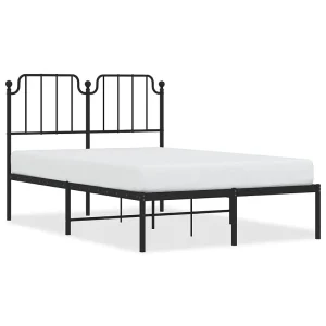 Bedframe met hoofdbord metaal zwart 120×200 cm Bedframe met hoofdbord metaal zwart 120×200 cm