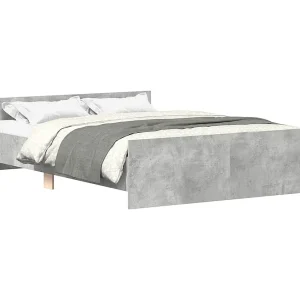 Bedframe met hoofd- en voeteneinde betongrijs 140×200 cm Bedframe met hoofd- en voeteneinde betongrijs 140×200 cm