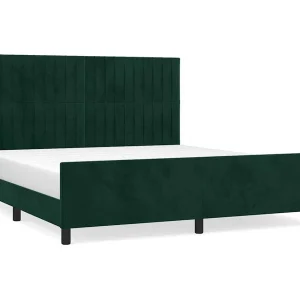 Bedframe zonder matras 160×200 cm fluweel donkergroen Bedframe zonder matras 160×200 cm fluweel donkergroen