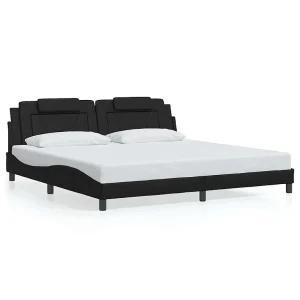 Bedframe "Viana" zonder matras kunstleer zwart 200×200 cm
