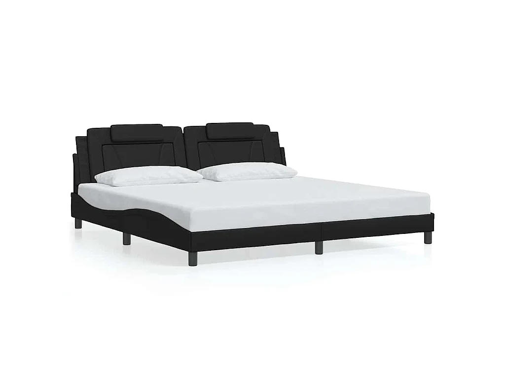 Bedframe "Viana" zonder matras kunstleer zwart 200x200 cm