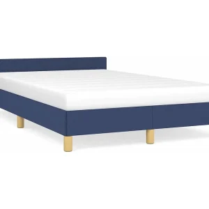 Bedframe met hoofdbord stof blauw 120×190 cm Bedframe met hoofdbord stof blauw 120×190 cm