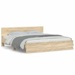 Bedframe met hoofdeinde sonoma eikenkleur 180×200 cm