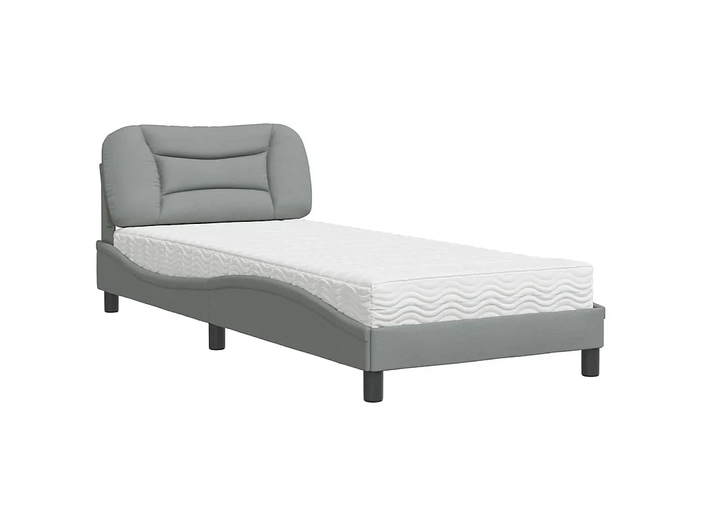 Bed met matras stof lichtgrijs 80x200 cm