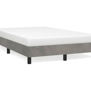 Bedframe zonder matras 120×190 cm fluweel lichtgrijs Bedframe zonder matras 120×190 cm fluweel lichtgrijs