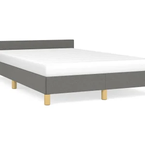 Bedframe zonder matras 120×190 cm stof donkergrijs Bedframe zonder matras 120×190 cm stof donkergrijs