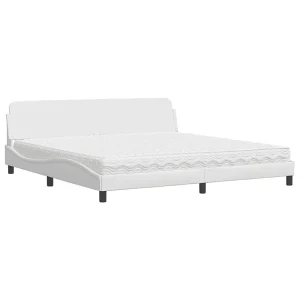Bed met matras "Dover" kunstleer wit 200×200 cm Bed met matras "Dover" kunstleer wit 200×200 cm