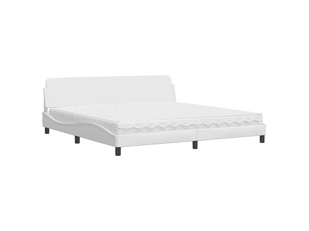 Bed met matras "Dover" kunstleer wit 200x200 cm