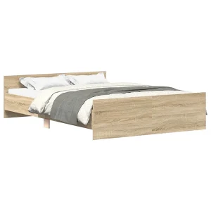 Bedframe met hoofd- en voeteneinde sonoma eikenkleur 140×190 cm