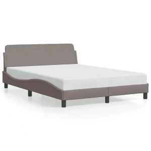 Bedframe zonder matras stof taupe 140×200 cm Bedframe zonder matras stof taupe 140×200 cm