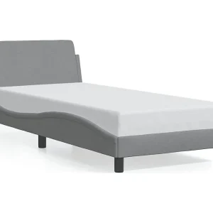 Bedframe zonder matras 90×190 cm stof lichtgrijs Bedframe zonder matras 90×190 cm stof lichtgrijs