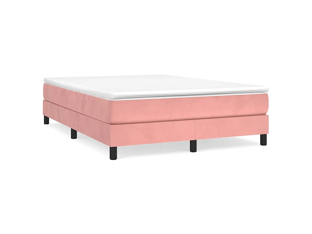 Bedframe fluweel roze 140x190 cm